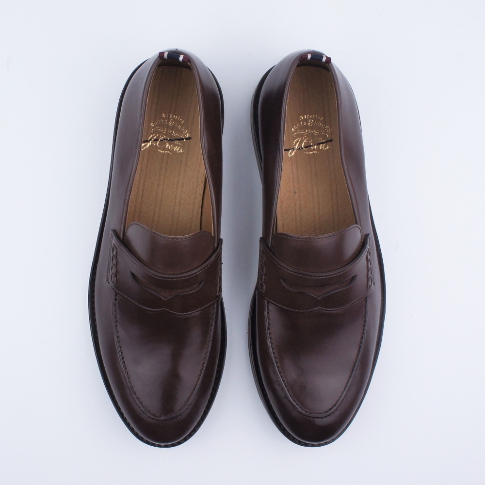 New JCREW Mens Oar Stripe Penny Loafers - Picture 2 of 3